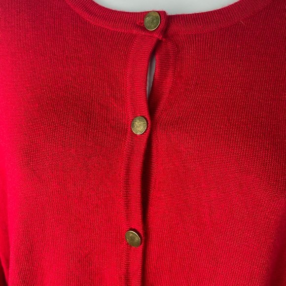 PREMISE STUDIO button front long sleeves red cardigan Large - Picture 3 of 6